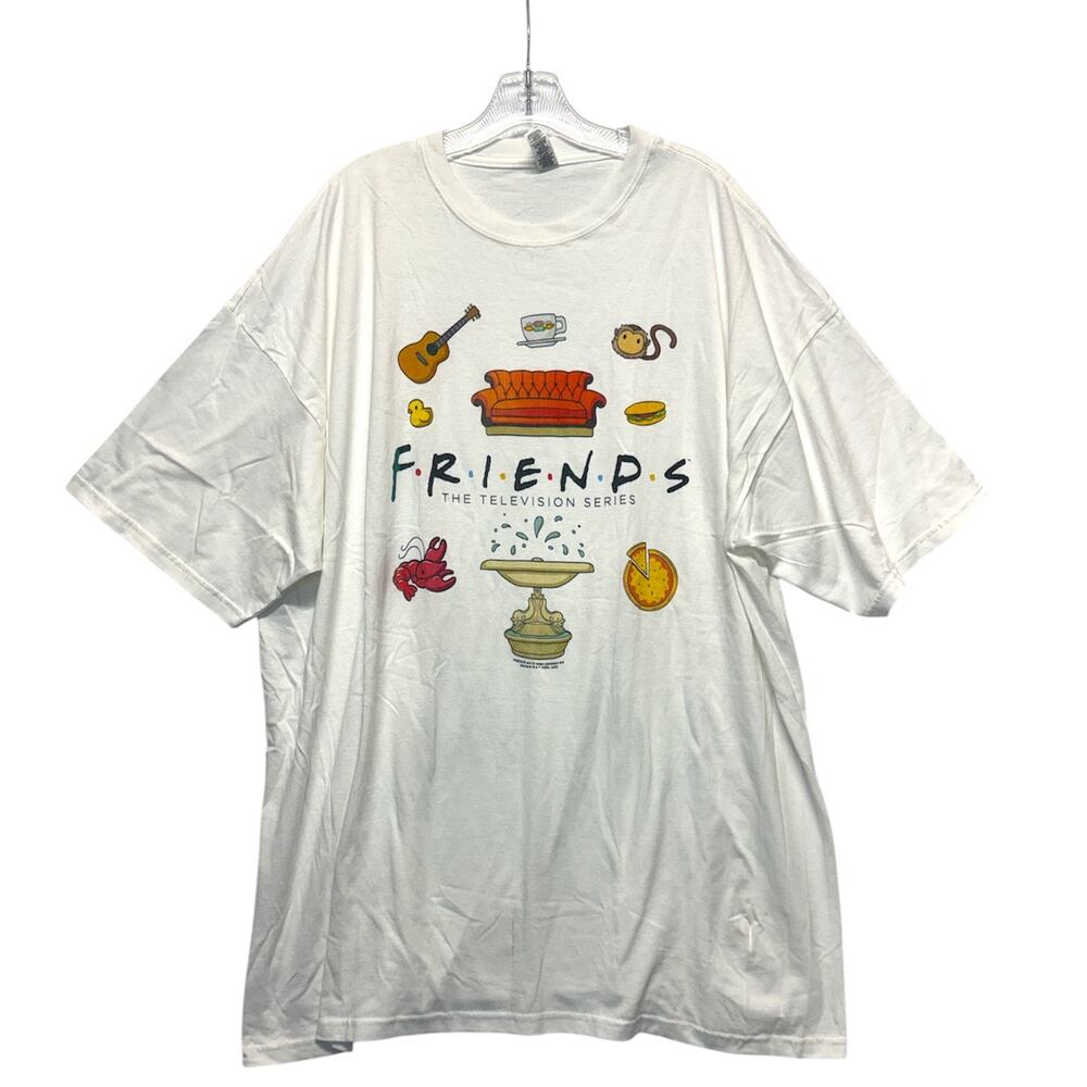 Friends TV Series Graphic T Shirt White XXXL Short Sleeve Cotton Tee